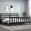 Image de vidaXL Cadre de lit sans matelas noir 200x200 cm bois massif de pin3191930