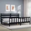 Image de vidaXL Cadre de lit sans matelas noir 200x200 cm bois massif de pin3192060
