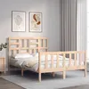 Image de vidaXL Cadre de lit avec tête de lit 140x200 cm bois massif