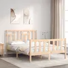 Image de vidaXL Cadre de lit avec tête de lit 140x200 cm bois massif