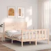 Image de vidaXL Cadre de lit avec tête de lit 140x200 cm bois massif