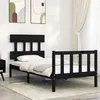 Image de vidaXL Cadre de lit avec tête de lit noir petit simple bois massif