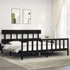 Image de vidaXL Cadre de lit sans matelas noir 200x200 cm bois massif de pin3193360