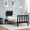 Image de vidaXL Cadre de lit sans matelas noir bois de pin massif3193430