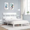 Image de vidaXL Cadre de lit sans matelas blanc bois de pin massif3193502