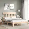 Image de vidaXL Cadre de lit avec tête de lit 140x190 cm bois massif