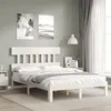 Image de vidaXL Cadre de lit sans matelas blanc 140x190 cm bois de pin massif3193577