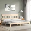 Image de vidaXL Cadre de lit avec tête de lit 200x200 cm bois massif