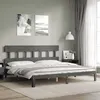 Image de vidaXL Cadre de lit avec tête de lit gris 200x200 cm bois massif