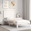 Image de vidaXL Cadre de lit et tÃªte de lit blanc 100x200 cm bois massif
