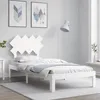 Image de vidaXL Cadre de lit avec tÃªte de lit blanc 90x200 cm bois massif