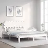 Image de vidaXL Cadre de lit avec tête de lit blanc 160x200 cm bois massif