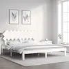 Image de vidaXL Cadre de lit avec tête de lit blanc Super King Size bois massif