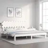 Image de vidaXL Cadre de lit avec tête de lit blanc 200x200 cm bois massif