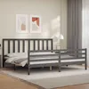 Image de vidaXL Vidaxl Cadre De Lit Avec Tête De Lit Gris 200x200 Cm Bois Massif