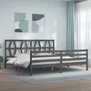 Image de vidaXL Cadre de lit sans matelas gris 200x200 cm bois massif3194398
