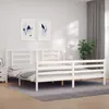Image de vidaXL Cadre de lit avec tÃªte de lit blanc 200x200 cm bois massif