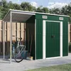 Image de Vidaxl Abri De Jardin Avec Toit ProlongÃ© Vert 277x110,5x181 Cm Acier