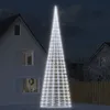 Image de vidaXL Arbre de NoÃ«l lumineux sur mÃ¢t de drapeau 3000 LED blanc 800 cm