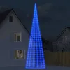 Image de vidaXL vidaXL Arbre de Noël lumineux sur mât de drapeau 3000 LED bleu 800 cm