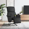 Image de vidaXL Fauteuil inclinable de massage avec repose-pieds noir tissu