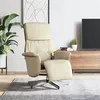 Image de vidaXL Fauteuil inclinable de massage avec repose-pieds crème tissu