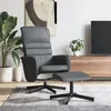 Image de vidaXL Fauteuil inclinable avec repose-pied gris similicuir356709