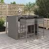 Image de Vidaxl Ensemble De Bar De Jardin 5 Pcs Avec Coussins Gris Poly Rotin