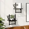 Image de vidaXL Étagères murales avec barres 2 pcs noir 20x25x30 cm