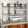 Image de vidaXL Ensemble d'étagères murales avec barres 6 pcs sonoma gris