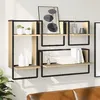 Image de vidaXL Ensemble d'étagères murales avec barres 4 pcs chêne sonoma
