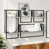 Image de vidaXL Ensemble d'étagères murales avec barres 4 pcs sonoma gris