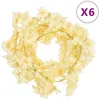 Image de vidaXL vidaXL Guirlandes de fleurs artificielles 6 pcs champagne 180 cm
