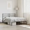 Image de vidaXL Cadre de lit métal avec tête de lit noir 140x190 cm