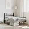 Image de vidaXL Cadre de lit métal avec tête de lit/pied de lit noir 107x203 cm