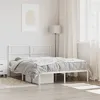 Image de vidaXL Cadre de lit métal sans matelas et tête de lit blanc 120x190 cm