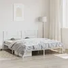 Image de vidaXL Cadre de lit métal avec tête de lit blanc 200x200 cm
