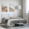Image de vidaXL Cadre de lit métal avec tête de lit/pied de lit blanc 150x200cm