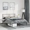 Image de vidaXL Cadre de lit métal avec tête de lit noir 135x190 cm