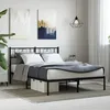 Image de vidaXL Cadre de lit mÃ©tal sans matelas avec tÃªte de lit noir 135x190cm