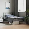 Image de vidaXL Cadre de lit mÃ©tal sans matelas avec pied de lit noir 75x190 cm
