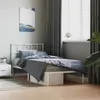 Image de vidaXL Cadre de lit métal avec tête de lit blanc 107x203 cm