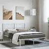 Image de vidaXL Cadre de lit métal sans matelas et tête de lit blanc 150x200 cm