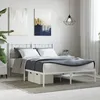 Image de vidaXL Cadre de lit mÃ©tal avec tÃªte de lit blanc 150x200 cm