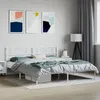 Image de vidaXL Cadre de lit mÃ©tal sans matelas et tÃªte de lit blanc 183x213 cm