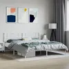 Image de vidaXL Cadre de lit métal avec tête de lit blanc 200x200 cm