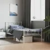 Image de vidaXL Cadre de lit métal avec tête de lit/pied de lit blanc 75x190 cm