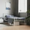 Image de vidaXL Cadre de lit mÃ©tal sans matelas et pied de lit blanc 100x190 cm