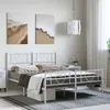 Image de vidaXL Cadre de lit métal avec tête de lit/pied de lit blanc 150x200cm
