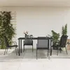 Image de vidaXL Ensemble à manger de jardin 5 pcs noir textilène et acier